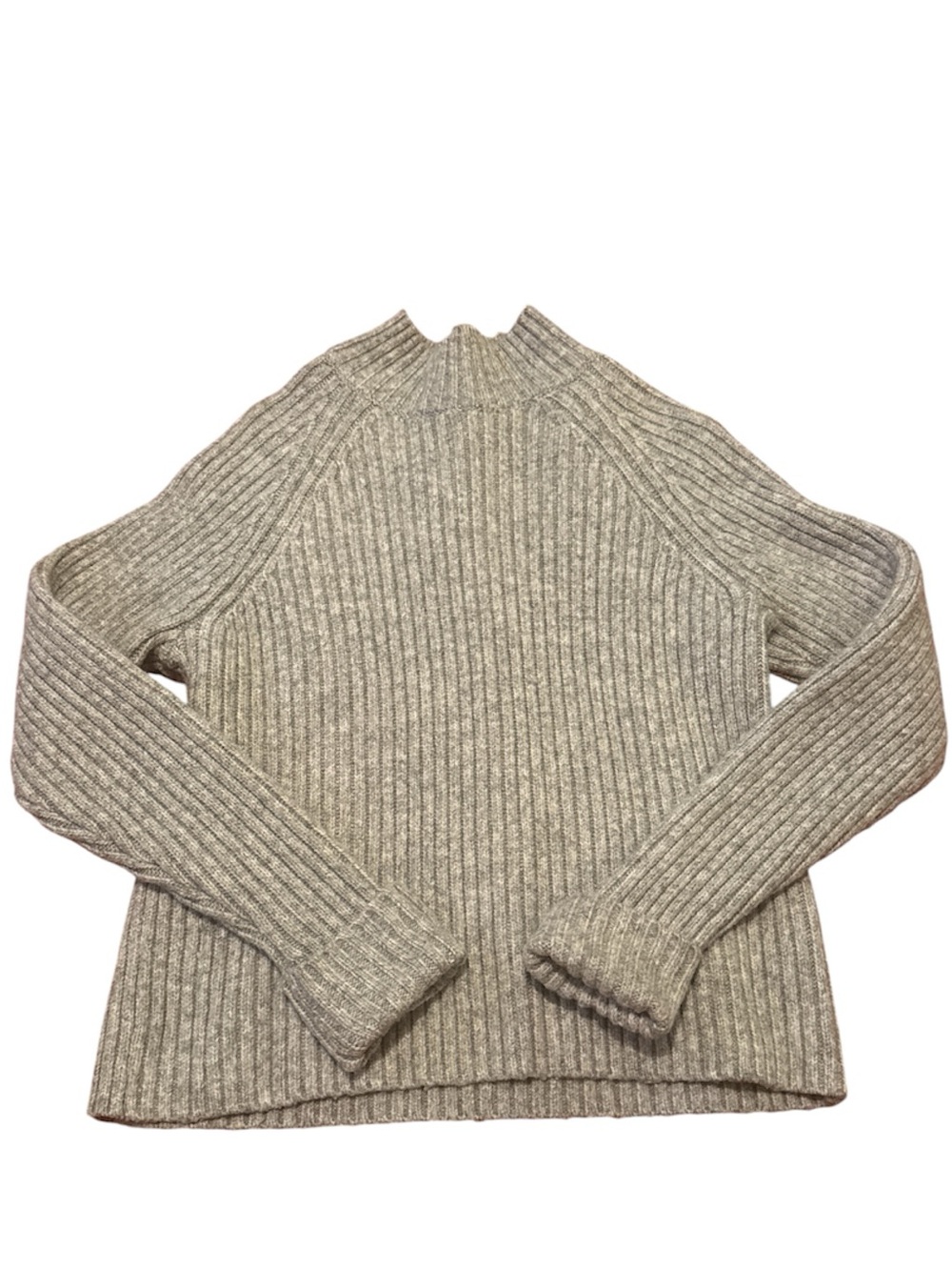 Time and Tru Ribbed Mock Neck Sweater - Light Taupe